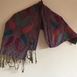 Pink patterned scarf